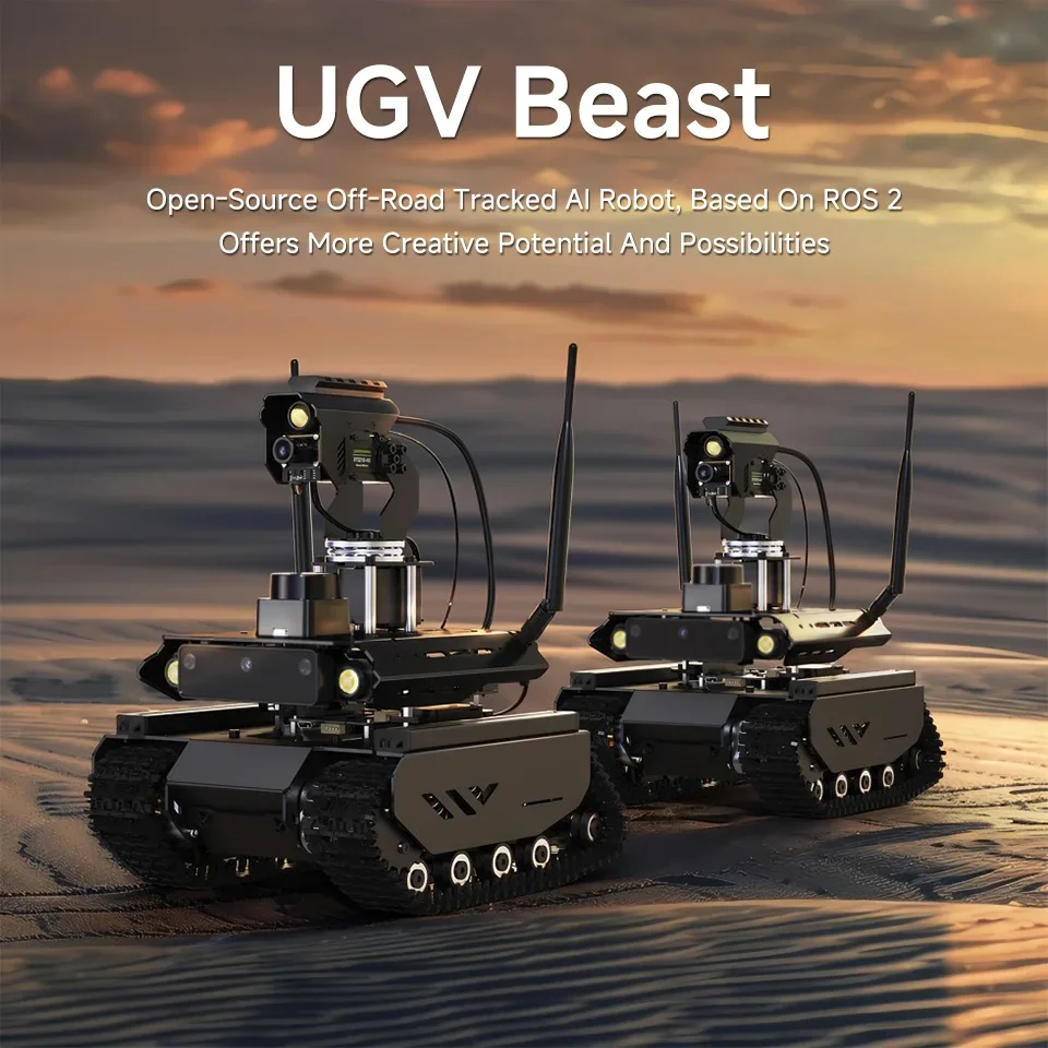 Waveshare UGV Beast ROS 2 Open-source Off-Road Tracked AI Robot For Jetson Orin Series Board Dual controllers 360° Flexible