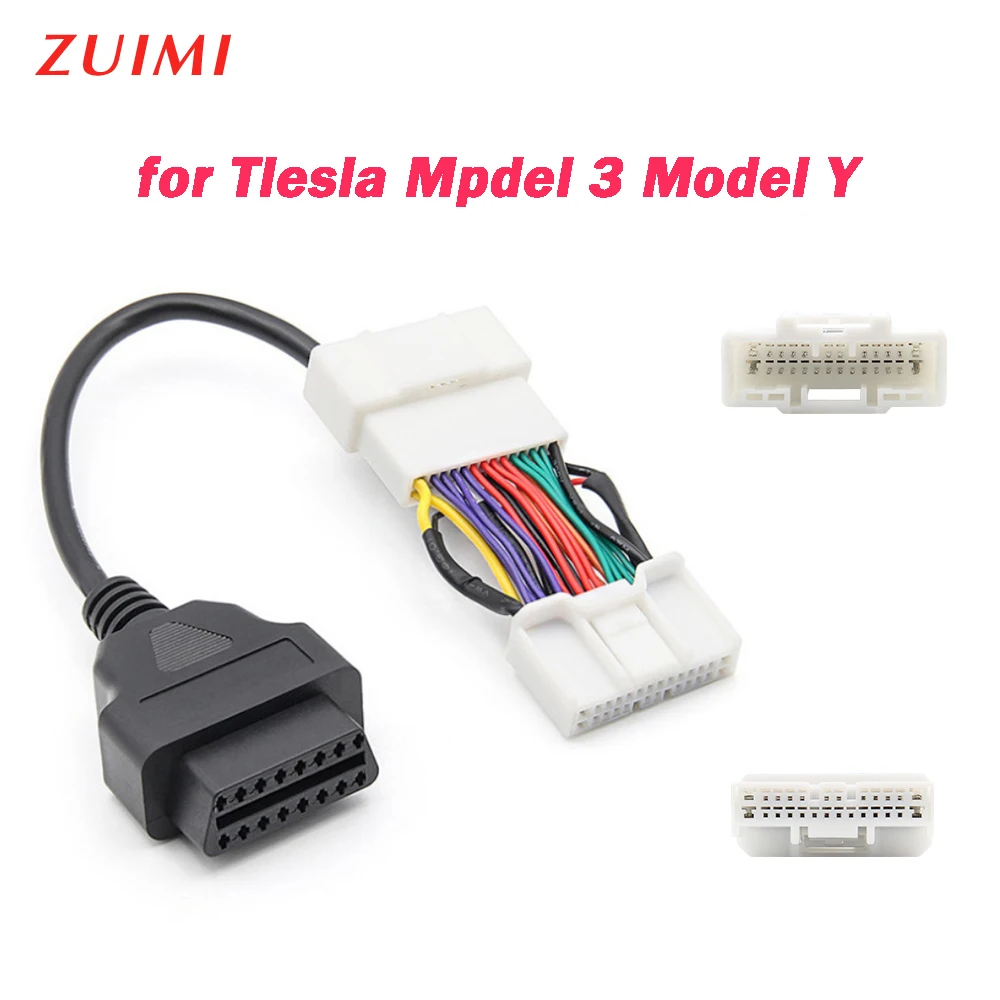

for Tesla Model 3 OBD Diagnostic Car Tools 12/20/26Pin Male Female to 16Pin Cable for Tesla Model Y Auto Adapter OBD2 Connector