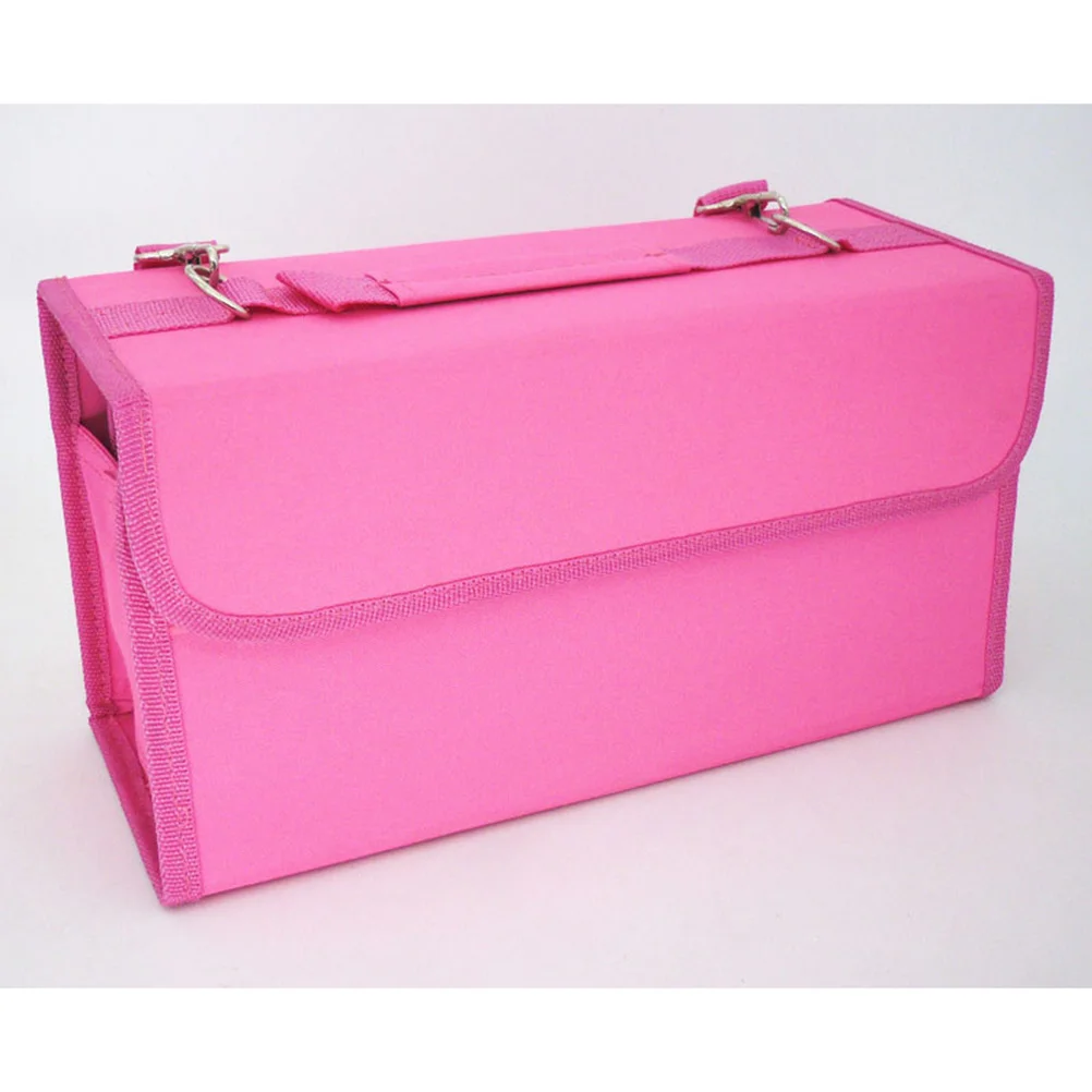 

80 Slots Rack Box Lip Gloss Organizer Storage Case Lipstick Zipper Bag Pens Marker