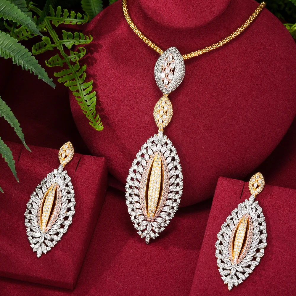 

Siscathy комплект из ожерелья и сережек, индийские подвески, свадебные ювелирные изделия с кристаллами циркония для свадебной вечеринки