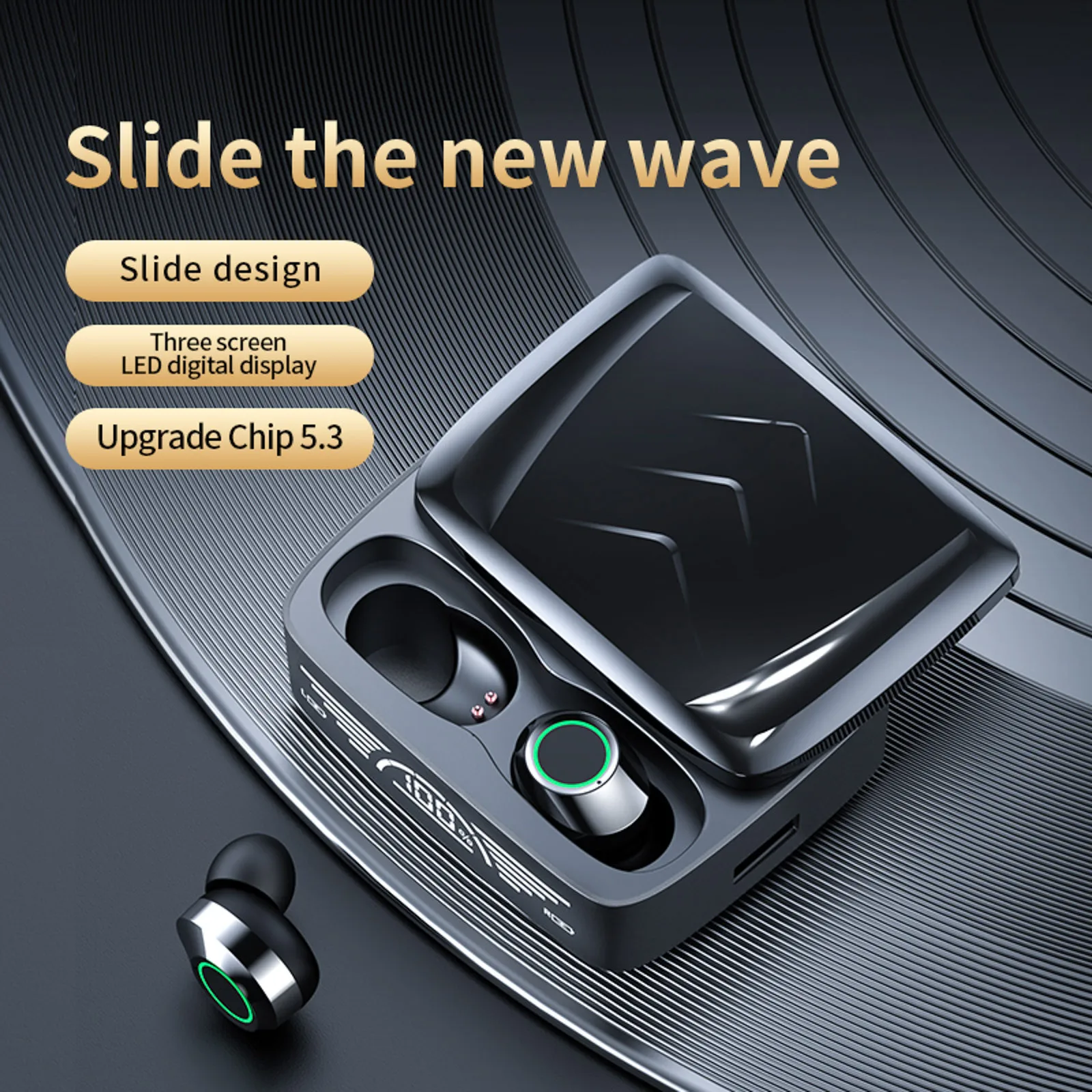 

Bluetooth 5.3 Headphones Dual Microphone Wireless Earbuds Long Battery Life LED Display Deep Bass Noise Cancelling Whch710n