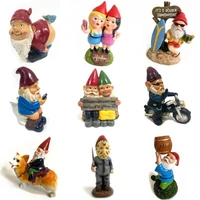 mini resin santa claus dwarf gnome crafts figure decorative sculptures for home garden figures patio and garden decoration