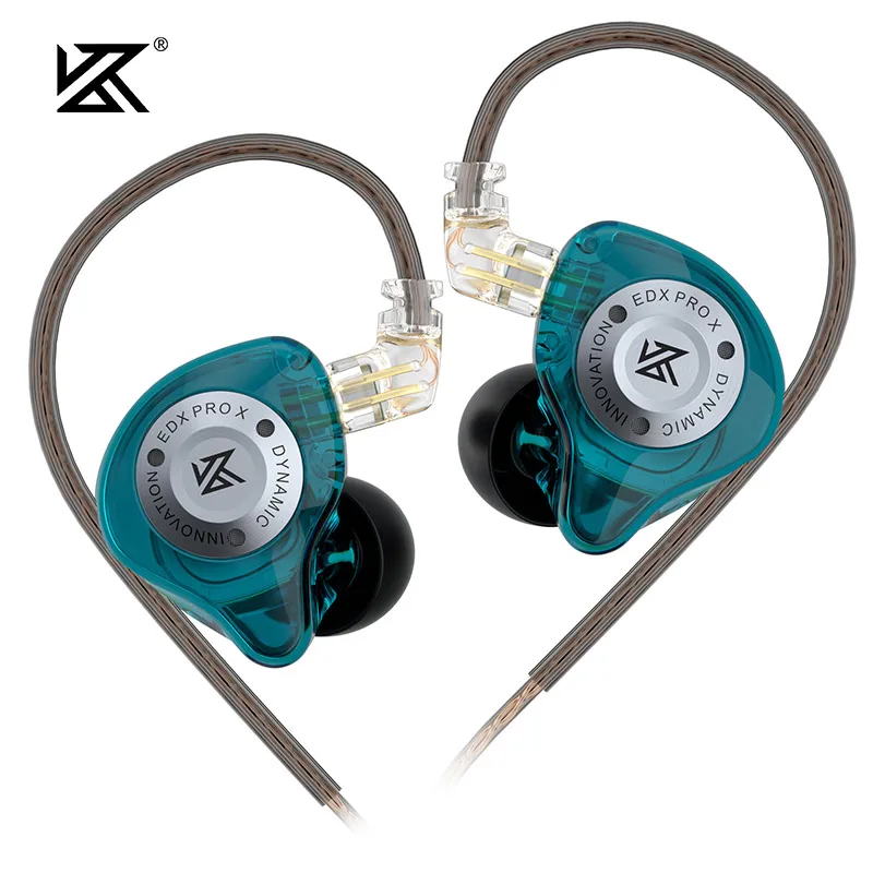 Kz edx pro x iem fones de ouvido unidade dinâmica alta fidelidade graves profundos som earbud esporte música com cancelamento ruído fone com cabo destacável