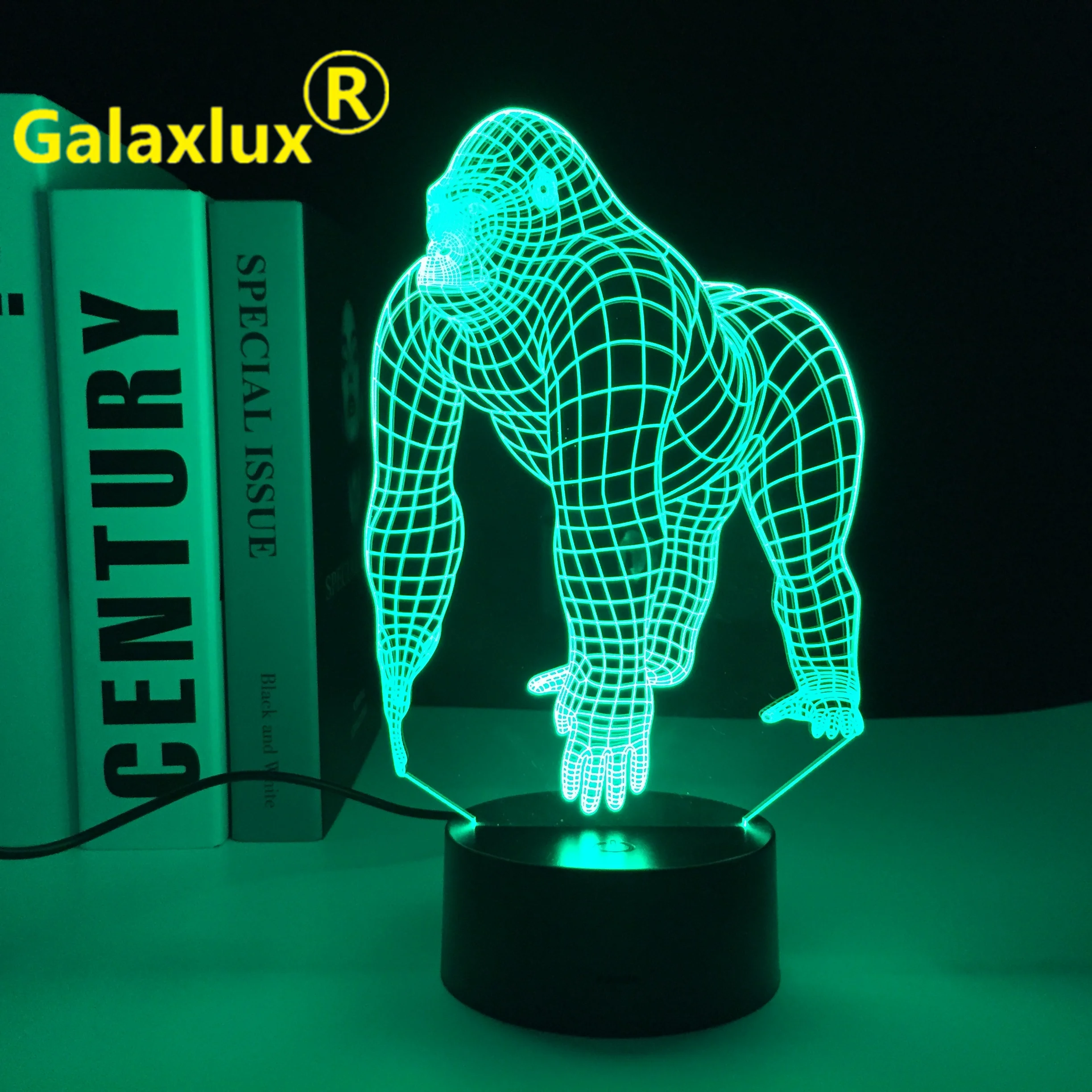 2022 Animal Orangutan Gorilla Chimpanzee 3D USB LED Lamp Remote 16 Colors Changing Mood Illusion Table Decor Night Light  538