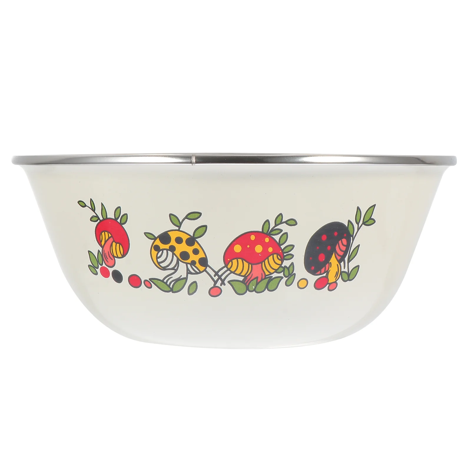 

Basin Bowl Enamelpot Fruitsteel Lardcamping Lid Round Serving Tray Face Wash Plates Making Dough Dinner Oil Cooking Ramen Soup