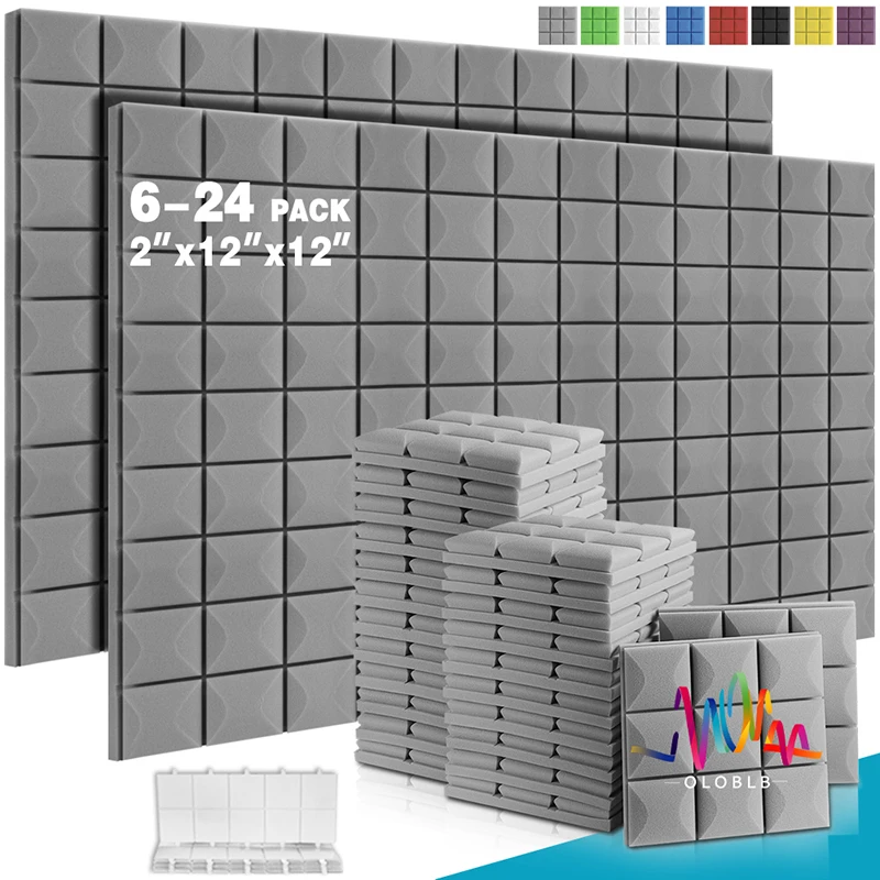 

Studio Wedge Tiles Acoustic insulation 6/12/24 Pcs Mushroom Sound Proofing Padding For Wall Sound Proof Acoustic Foam Panels