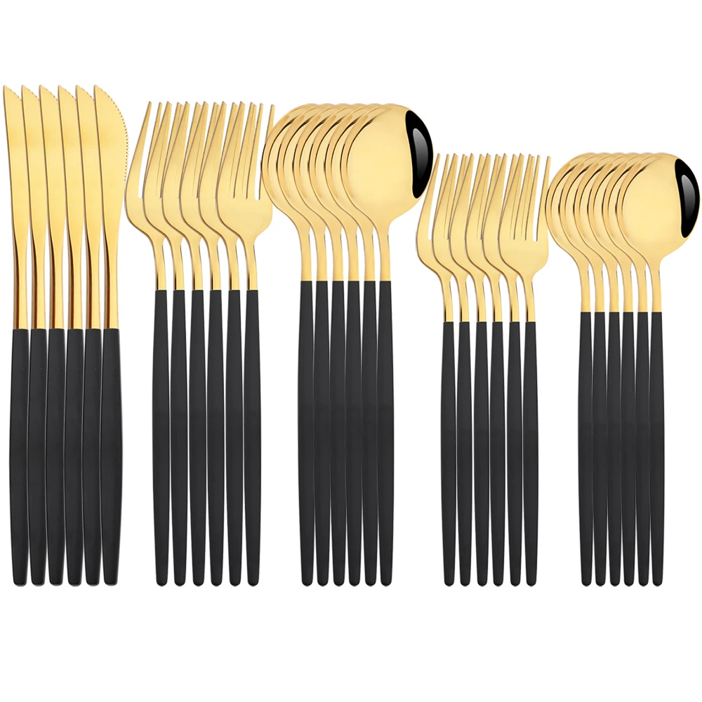 

Нож, вилка, ложка, столовые приборы из нержавеющей стали, 30 шт.