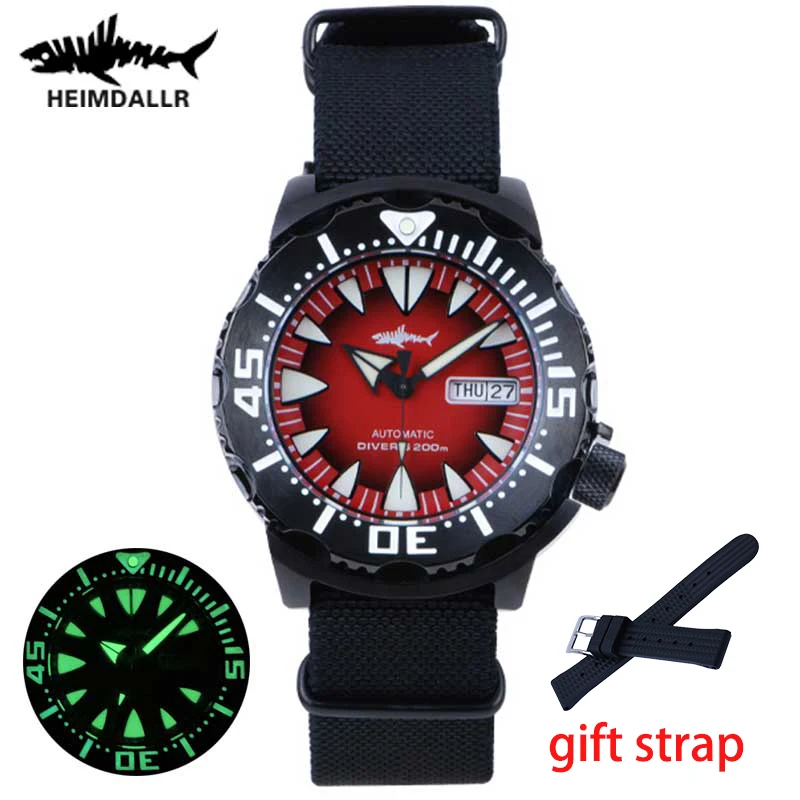 

Heimdallr Monster V2 Watch For Men C3 Luminous Dial Black PVD Coated Case NH36 Automatic Mechanical Diving Watch 200M Wristwatch