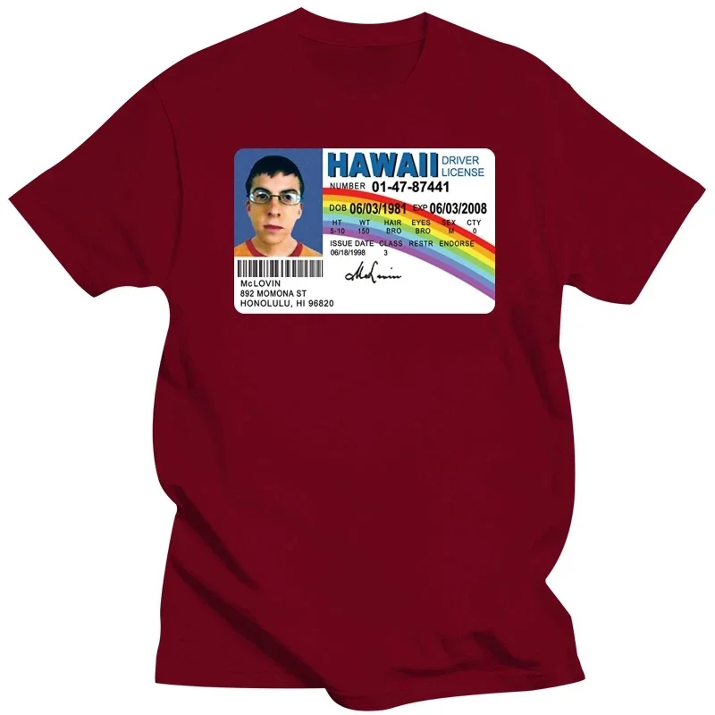 Летняя мужская Футболка Camisa masculina Mclovin с рисунком карты личности супер плохой