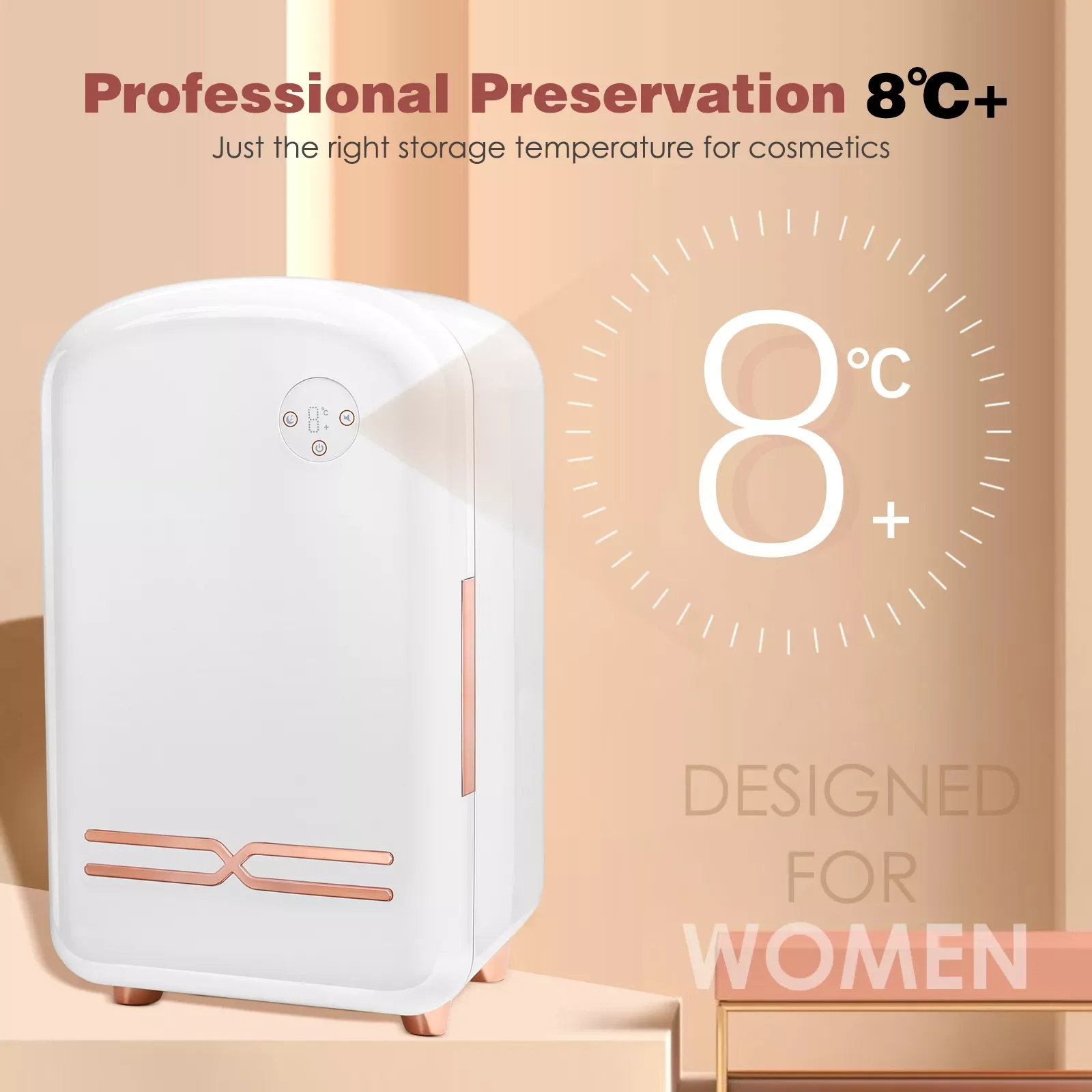 

Mini Fridge Makeup Fridge 12L Beauty Fridge with Cooling Heating Function 220V/12V Dual Power Control for Bedroom office car