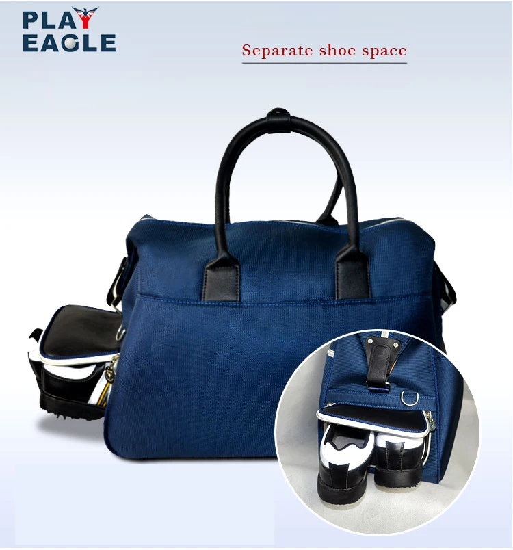 PLAYEAGLE 2022 Golf Boston Bag with Shoes Layer Nylon Large Capacity Clothing Bag for Travel Aviation bag with Carry Strap