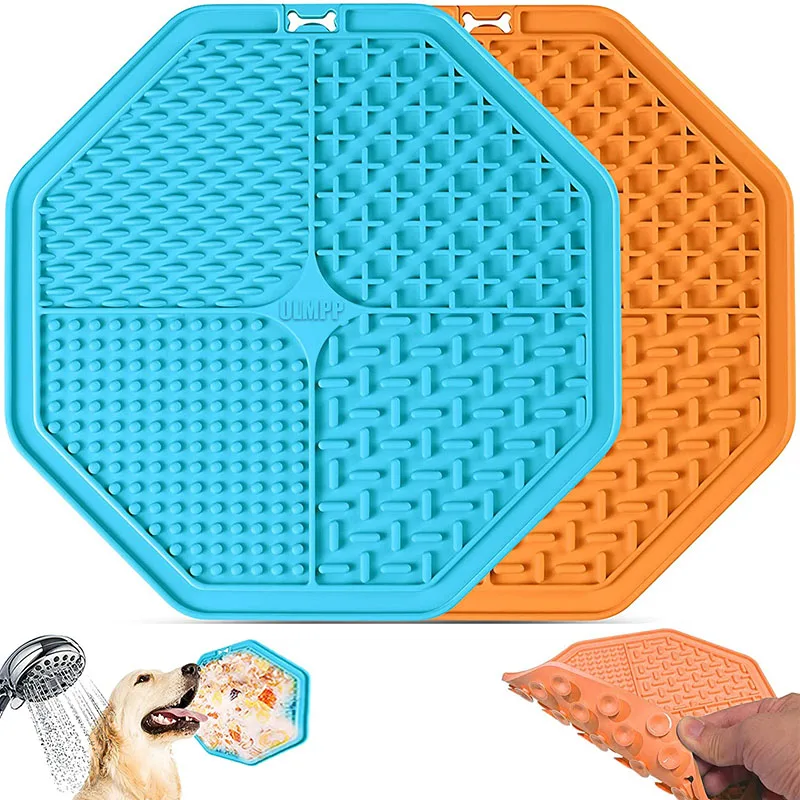 2PCS Dog Lick Pad Slow Feeder Pet Silicone Licky Mat Cat Accessories Puppy Kitten Feeding Dispenser For Bathing Distraction