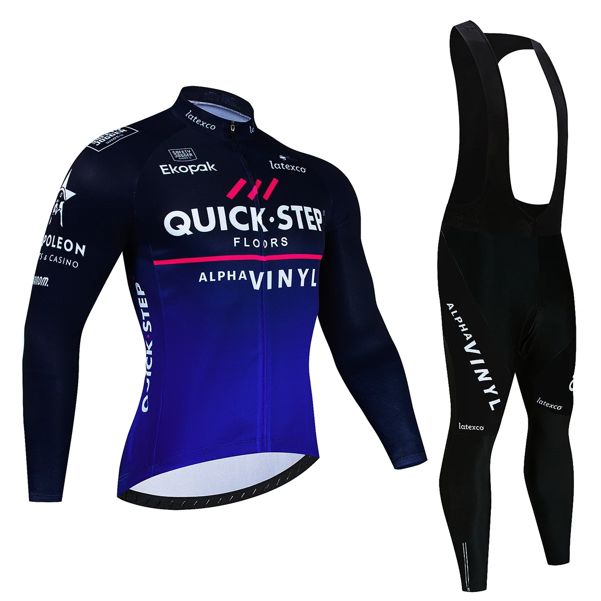 

Новая мужская велосипедная Джерси Quick Step с длинным рукавом, комплект одежды для горного велосипеда, одежда для велоспорта, Мужская велосипедная одежда 20D, гелевый нагрудник