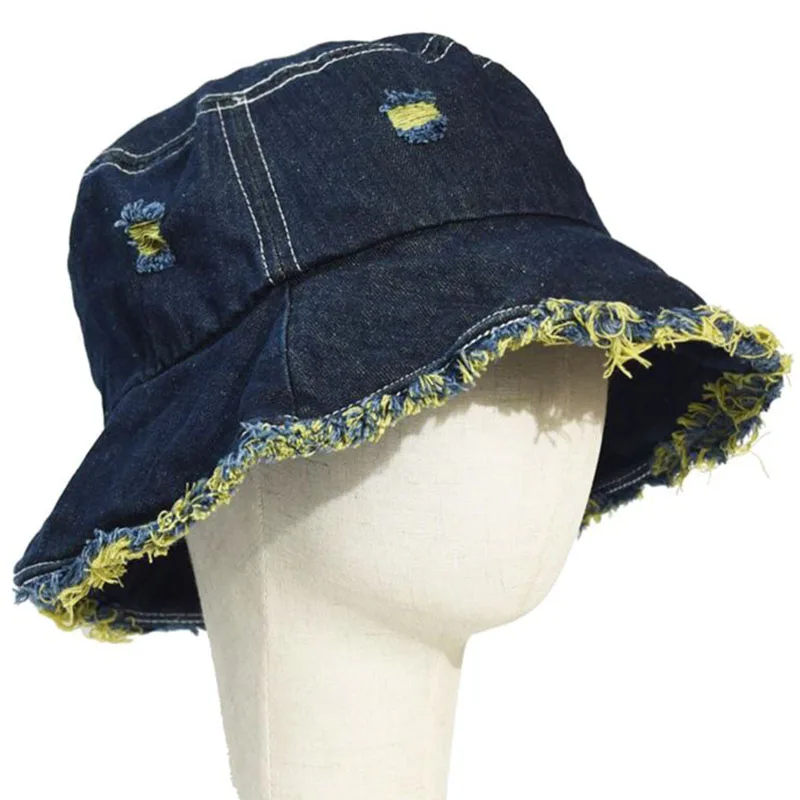 

Washed Denim Fisherman Hat Women Summer Cotton Bucket Hat Foldable Bucket Hats Bob Caps Hip Hop Gorros Men Women