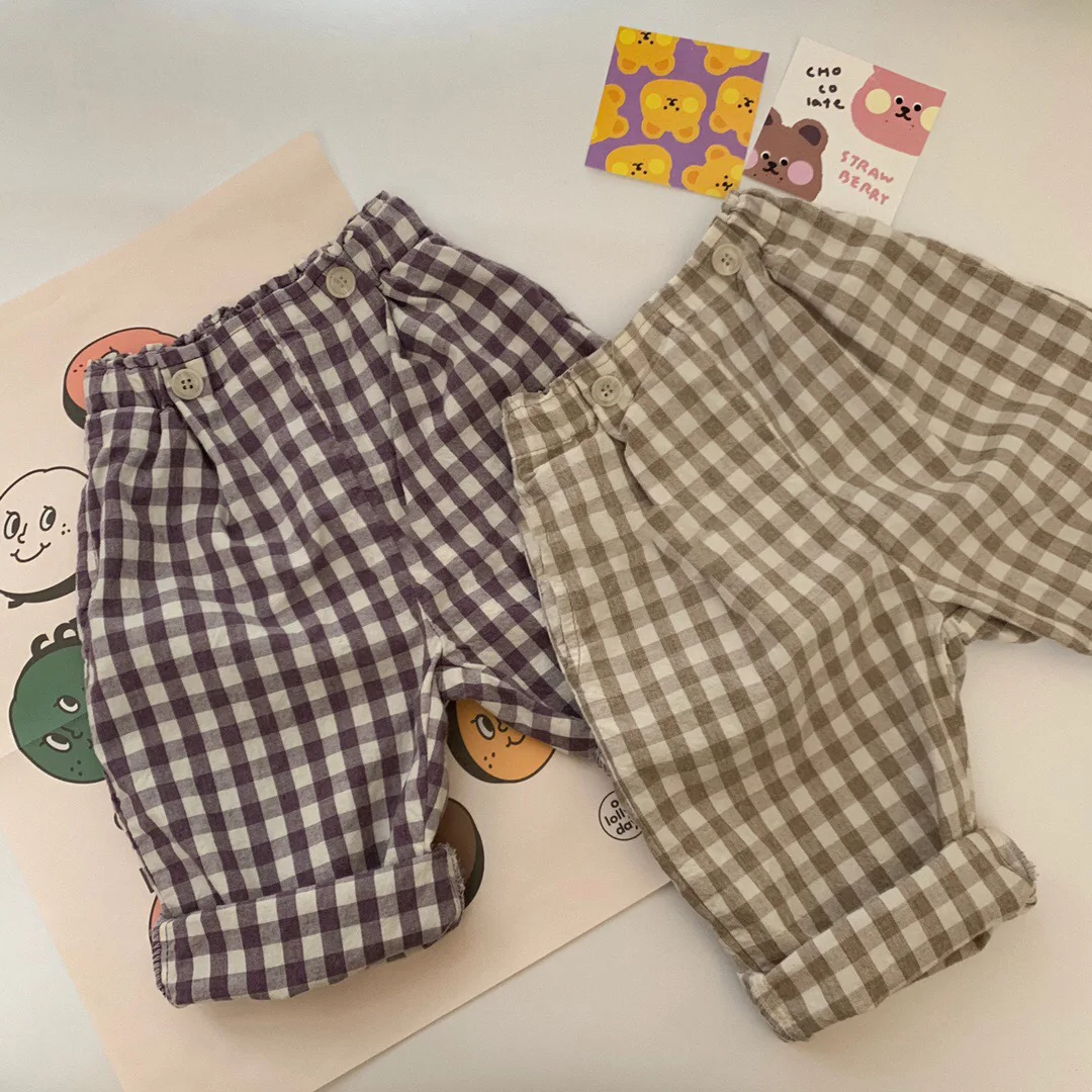 

Детская летняя одежда в Корейском стиле новинка детские брюки сетчатые дышащие хлопковые конопляные свободные широкие штаны с защитой от к...