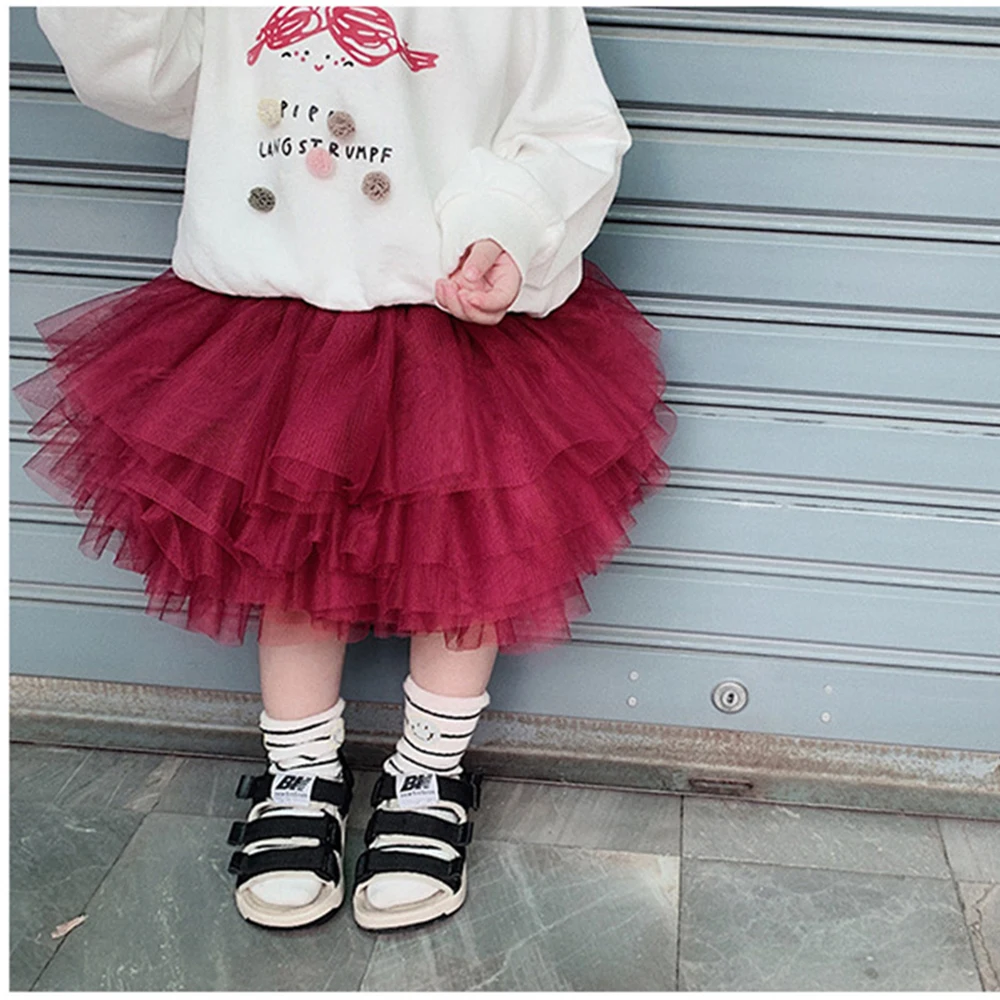 Xmas Little Girls Tutu Skirts Black Fluffy Tulle Princess Ball Gown Pettiskirt Ballet Dance Kids Party/birthday Skirt 1-8Years images - 6