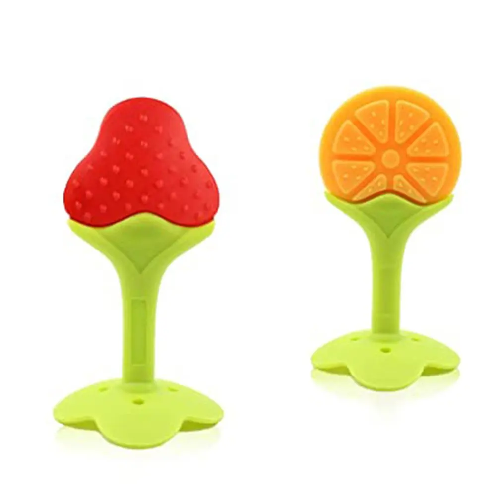 

Fruit Teether Toy Baby Molar Stick Baby Molar Milk Toothbrush Bite Silicone Teether Safe Molar Toothbrush