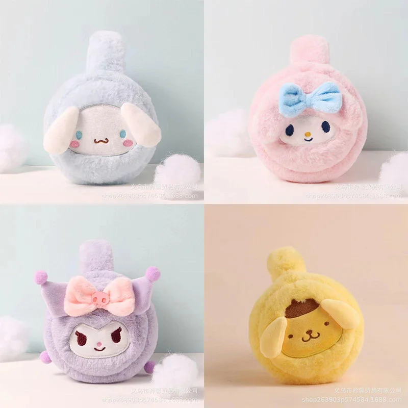 

New Kawaii Sanrio Cinnamoroll My Melody Kuromi Cartoon Cute Warm Earmuffs Anti Freezing Earmuffs Plush Doll Ear Warming