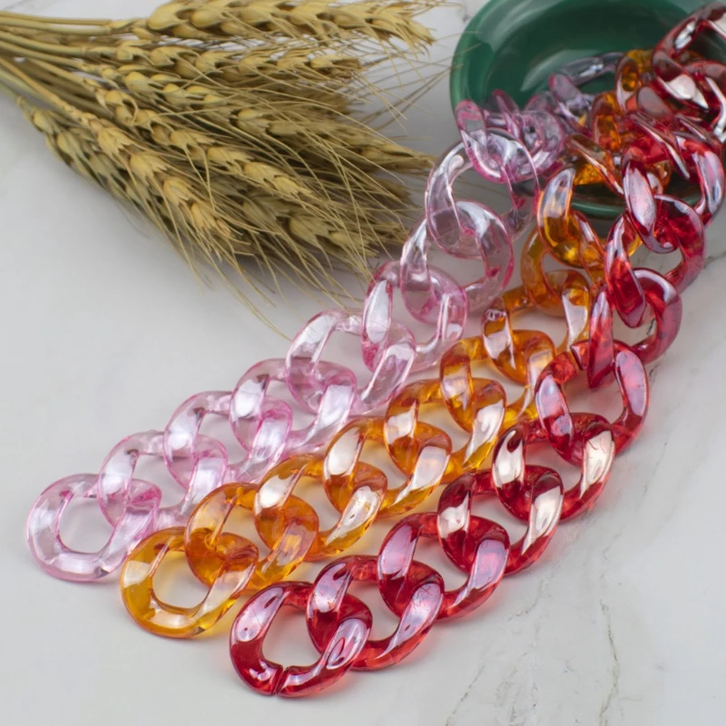 

25*26mm Transparent Acrylic Chain Beads Assembled Chain Link for Jewelry Making Components Bag Strap DIY Plastic Chain