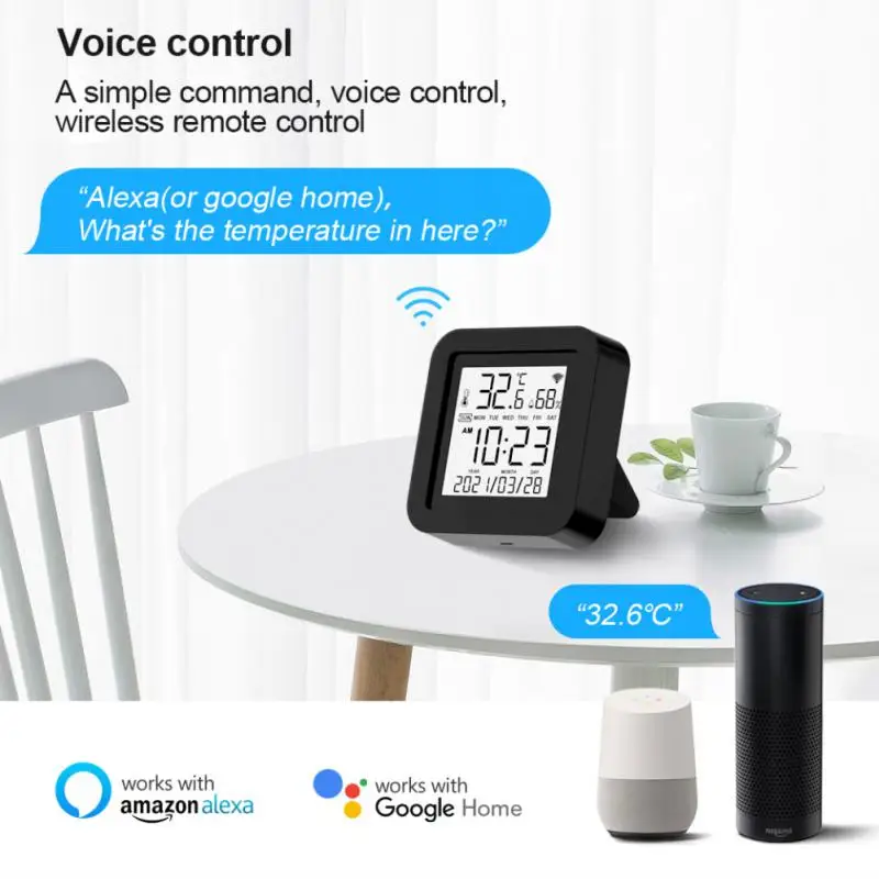 

Tuya Smart Universal IR Remote with Temperature Humidity Sensor for Air Conditioner TV AC Works with Alexa,Google Home Yandex