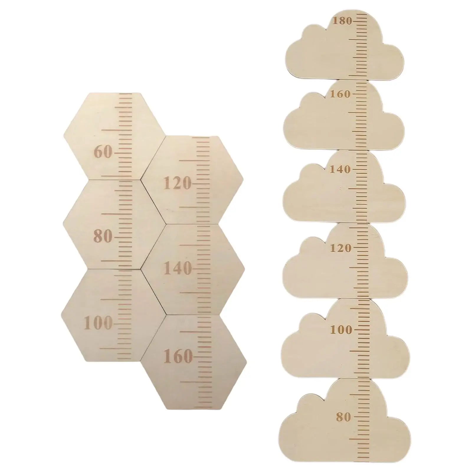 Wood Growth Chart Wall Decorative Stickers Height Ruler Measure Measurement for  Baby Girls Photo Props