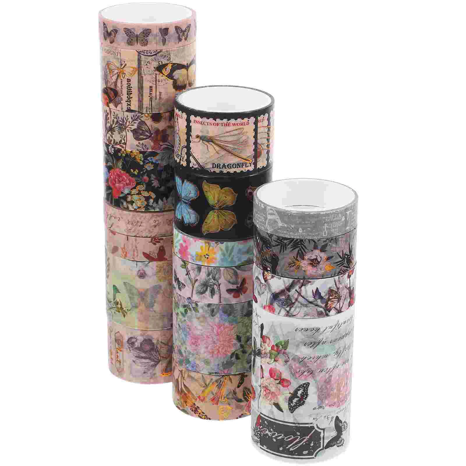 

18 Рулонов, бумажная лента для скрапбукинга «сделай сам», клейкие ленты, декоративные ленты, японская бумага с принтом