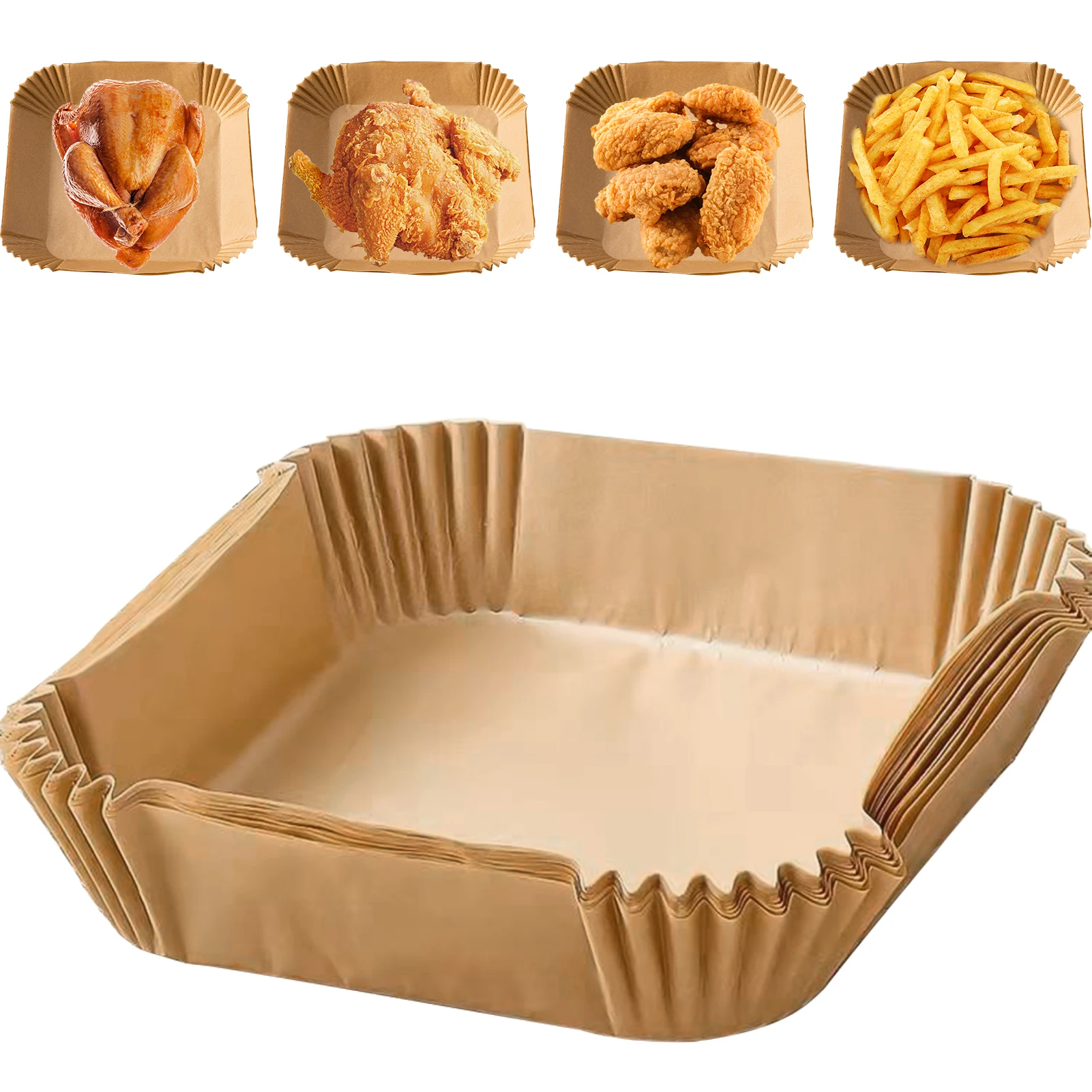

100 Pcs Air Fryer Disposable Paper Liner Non-Stick Air Fryer Mat Parchment Round Waterproof Air Fryer Accessories for Baking