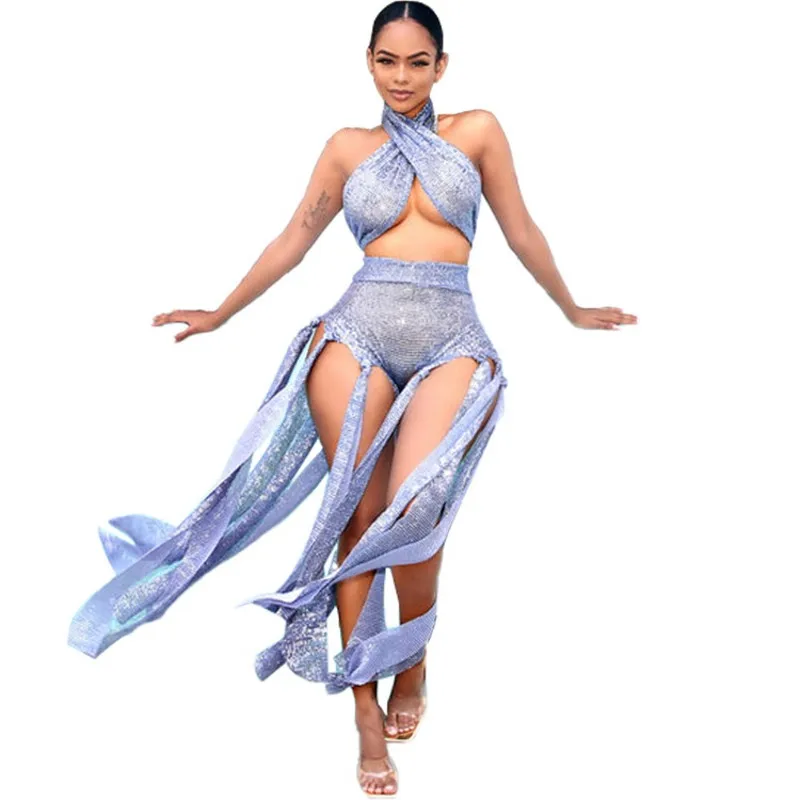 

Новинка, женская Пляжная накидка с вырезами, 2 предмета, женский купальник, Пляжное бикини, прозрачные укороченные топы без рукавов, брюки, ж...