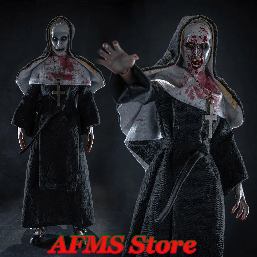 

HMTOYS Foo2 1/6 Scale Collectible Figure Ghost Nun Double Head Sculpture Terrifying Halloween Doll 12" Action Figure Soldier