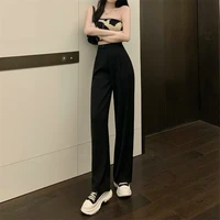 office lady suit pants womens spring 2022 new straight casual pants high waist wide leg pants loose drape feeling