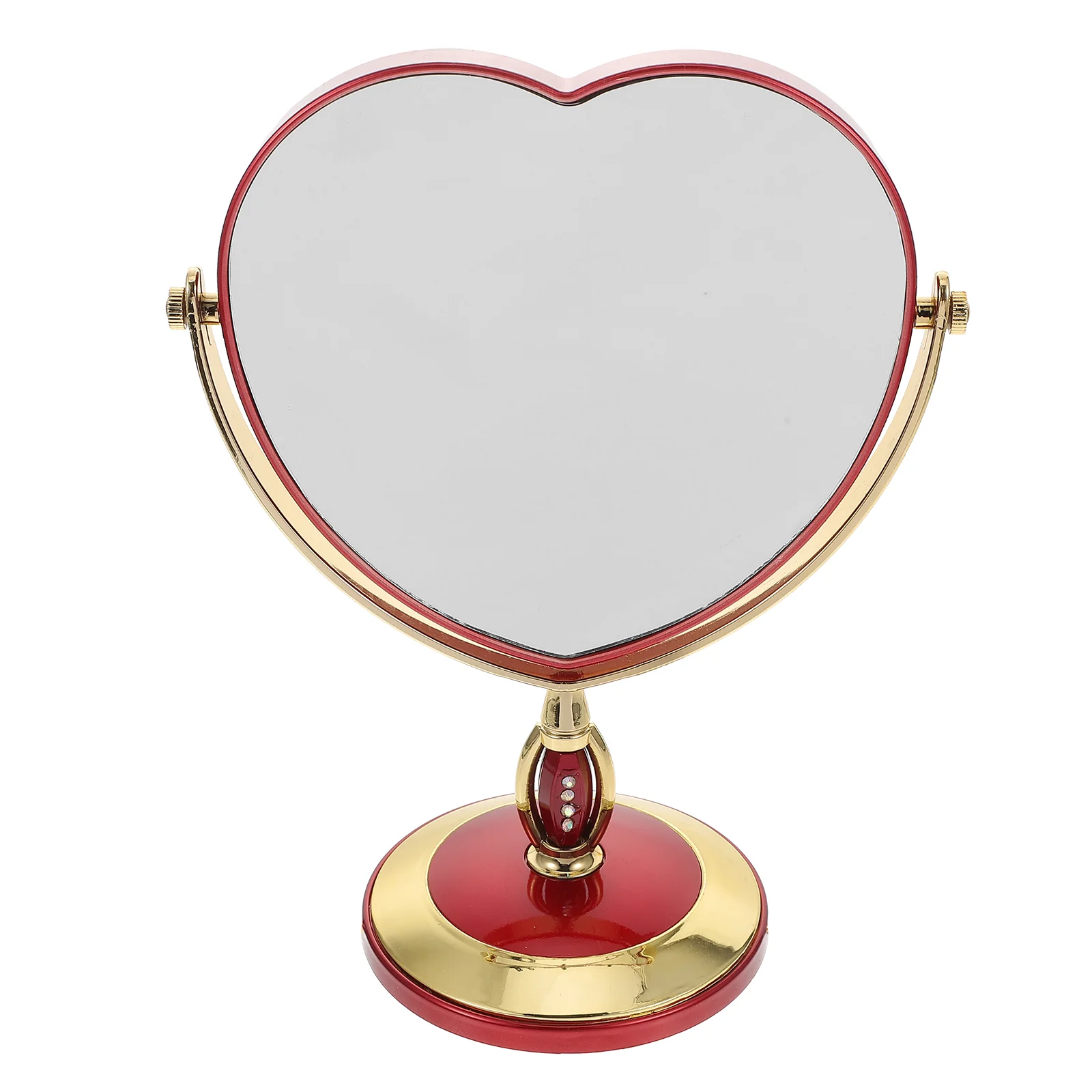 

1Pc Mirror Desktop Mirror Bedroom Makeup Mirror Heart Design Mirror for Bathroom Home