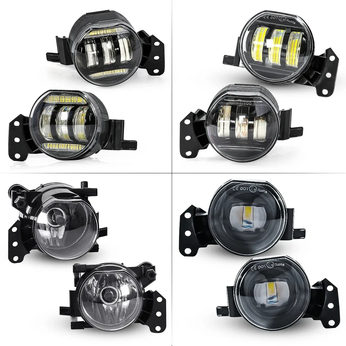 Фото Противотуманная фара для BMW E46 E60 E61 2003-2008 с LED Angel Eyes, линзой и галогеном, аксессуар для переднего бампера №2