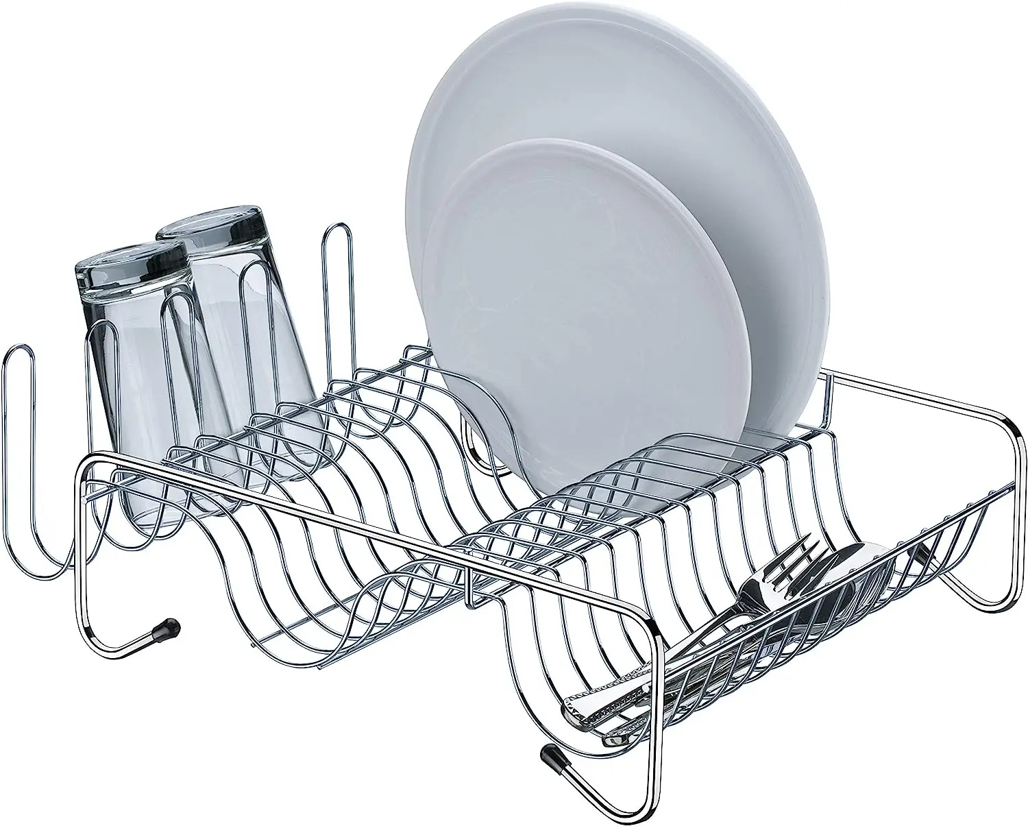 

Vantaggio Mad Drainer, , Chrome Foldable Dishes Drainer Wooden Plates Mugs Rack Stand Holder Kitchen Supplies