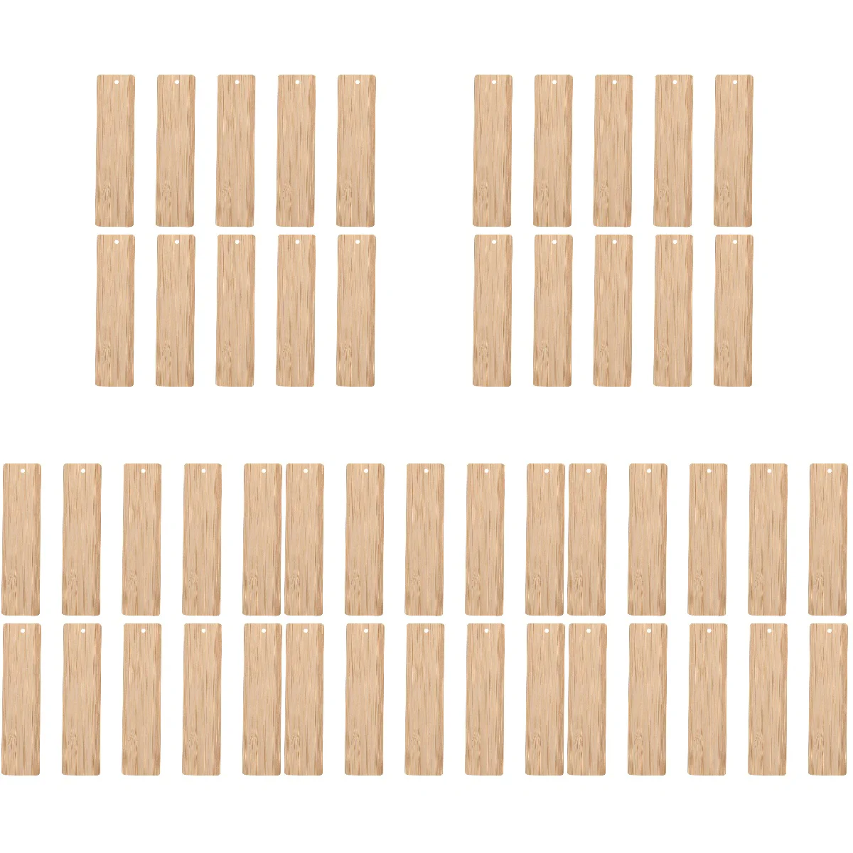 

50 pcs Bamboo Gift Tags Blank Bookmarks DIY Wooden Craft Bookmark Unfinished Tags