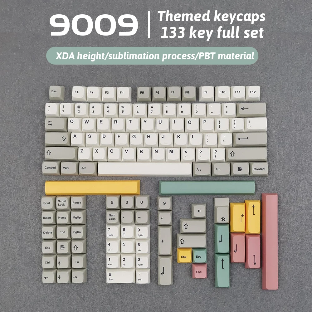 XDA/Cherry 9009 Keycaps PBT Dye Sub Keycap For Mx Switch Gateron GMMK Gaming Mechanical Keyboard 61 64 68 89 104 Layout