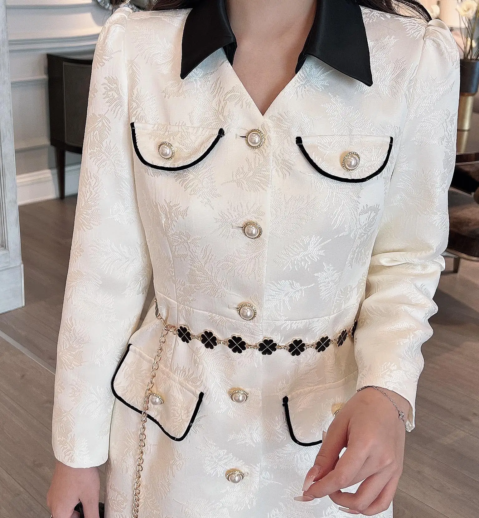 

2023 осень/зима модная новинка Женская одежда жаккардовое платье 0912