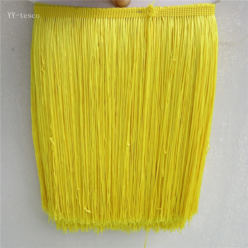 

5 ярдов/партия 25 см широкая кружевная бахрома отделка кисточка желтая бахрома отделка для DIY латинское платье аксессуары для сценической од...