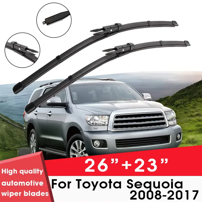 

Щетки стеклоочистителя автомобиля для Toyota Sequoia 2008-2017 26 "+ 23" лобовое стекло чистый натуральный резиновый автомобильные дворники аксессуары