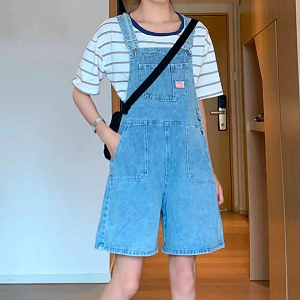 

Fashion Sexy Jumpsuits Women Street Style pockets Shorts Strap Denim Short Bib Overalls Jumpsuits And Rompers Playsuit New