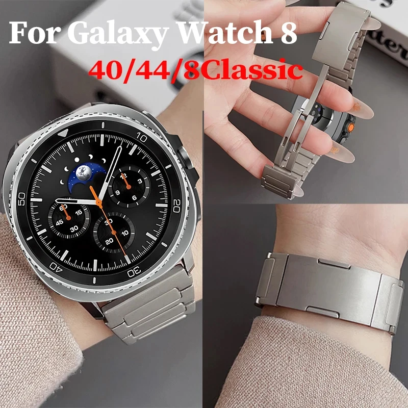 Фото Браслет из нержавеющей стали для Samsung Galaxy Watch 8 40, 44 мм, роскошный металлический сменный ремешок для Galaxy Watch 8, классический ремешок для часов №2