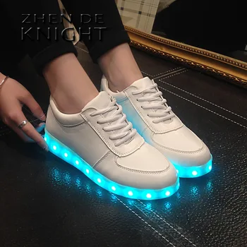 Size 30-42 USB Charger Glowing Sneakers Boys LED Slippers Luminous Sneakers Girls Breathable Shoes Children Led Casual Shoes 1