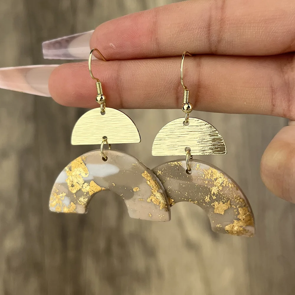 Soft Clay Retro Geometric Drop Earrings For Women Ins Style Clay Earrings Ladies Romantic Prom Jewelry Wholesale Direct Selling