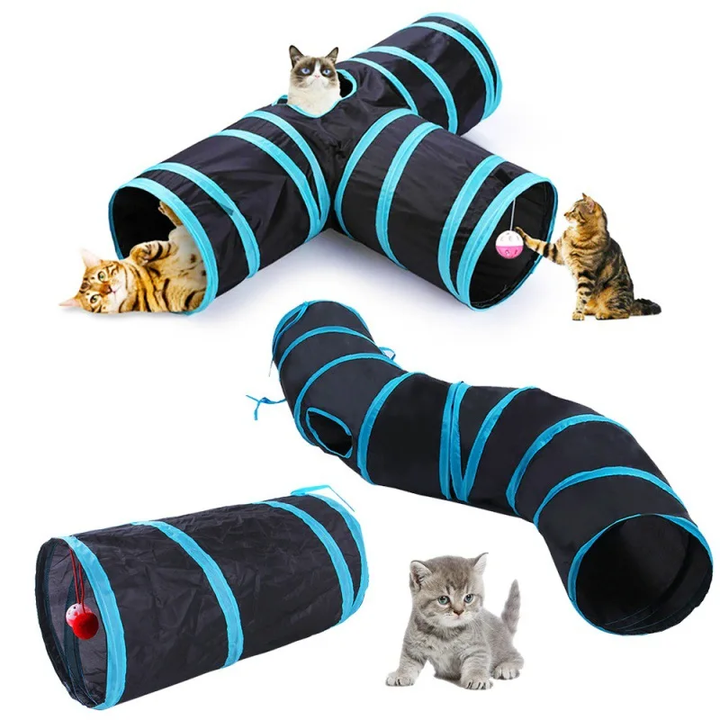 Pet Cat Passage S-shaped Cat Tunnel Pet Passage Runway Cat Drill Through Rolling Ground Chinchilla Passage Cats Toys Interactive