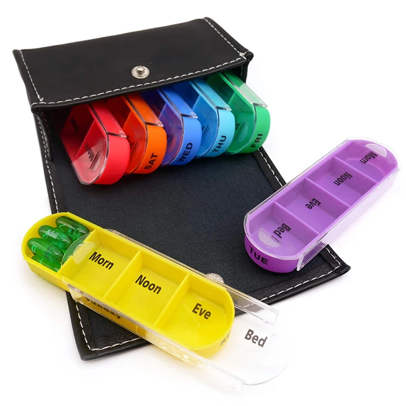 

28 Grid Pill Box 7 Day Weekly Pillbox Storage Container Medicine Box Organizer Case Wallet Medicine Box Travel Case