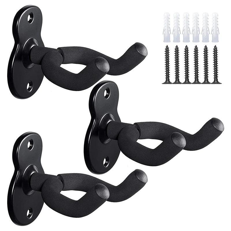 

3 Pack Guitar Wall Hanger,Guitar-Shaped Metal Guitar Wall Mount with Screws,for Acoustic Electric Bass Classical Guitars