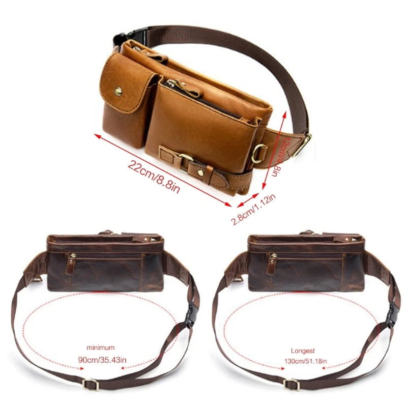 Men Waist Belt Pack Bags Sling Crossbody Phone Pouch Outdoor Sports Chest Bag