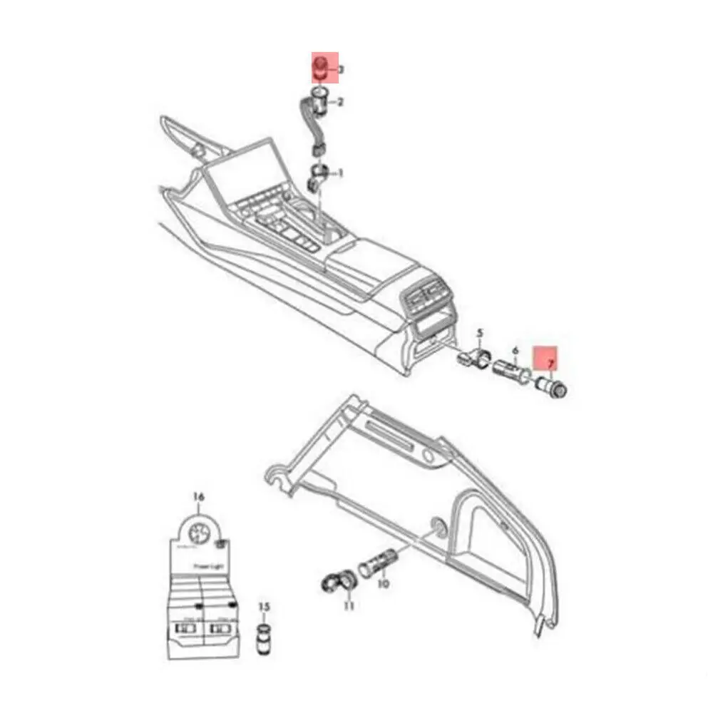 WXZOS 12V Chrome крышка прикуривателя 4K0919311 для Audi Q7 2017-2021 Q8 2019-2021