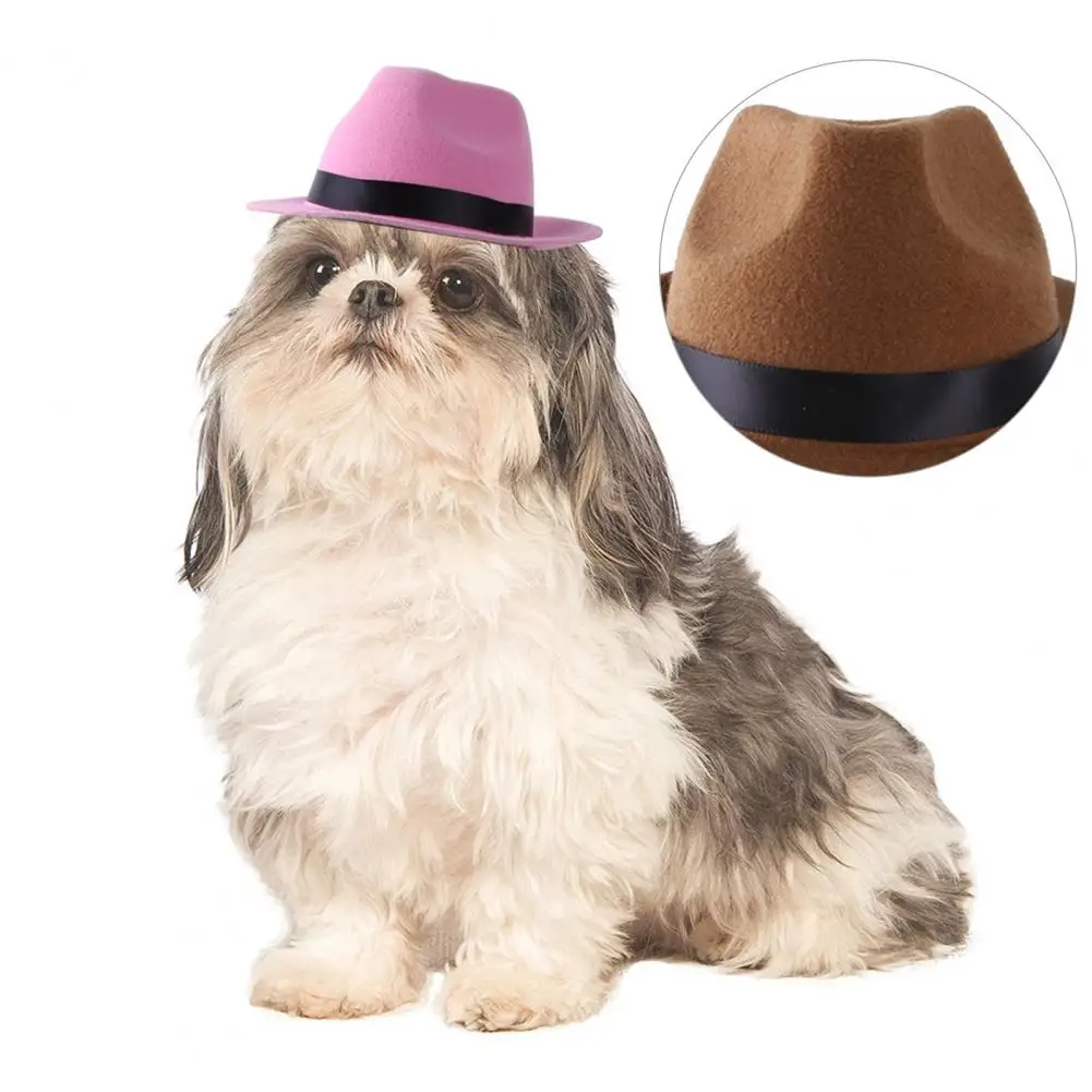 All-matched  Stylish Pet Halloween Christmas Street Hat Photo Prop Dog Cowboy Hat Soft Touch   for Outing images - 6