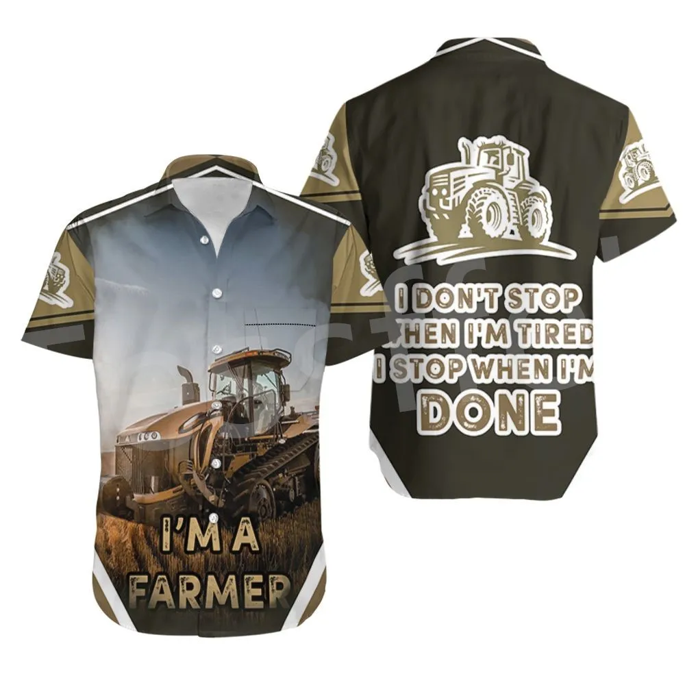 Tessffel Farmer Worker Hawaiian Beach Shirts NewFashion 3DPrint Summer Harajuku Streetwear Collar Casual Shirts Short Sleeves X2