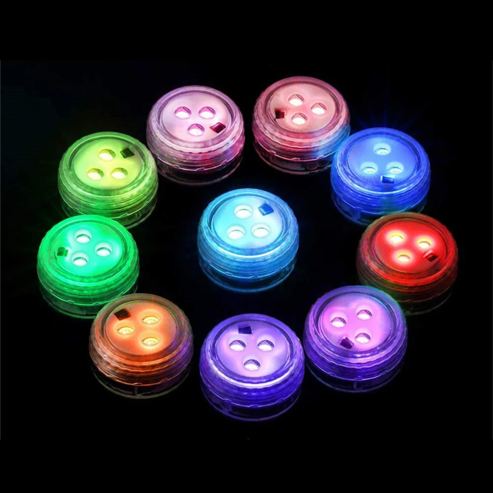 

RGB Color IP68 Waterproof Submersible Light 3 Leds Night Lamp Indoor/Outdoor for Swimming Pool,Vase,Tank,Christmas,Wedding